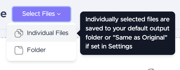 Select Files Screenshot
