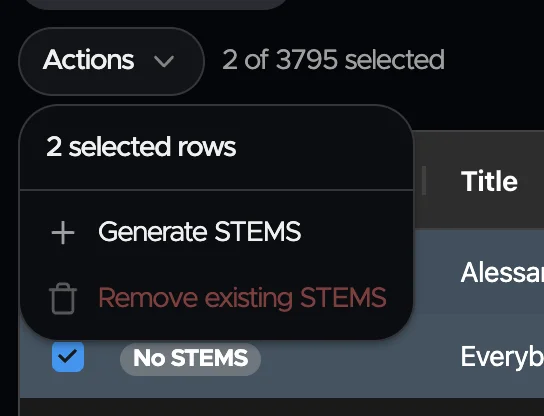 Generate Stems from Actions